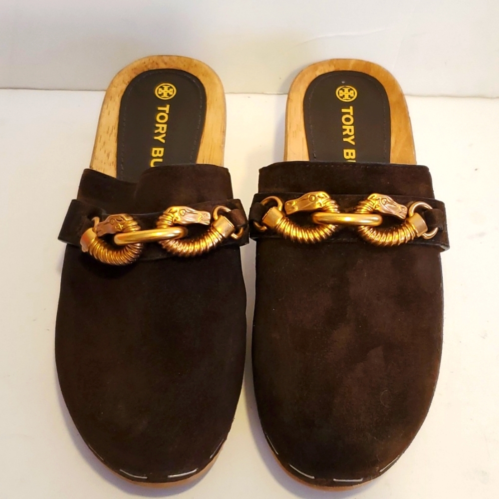 Tory Burch Women Jessa Platform Heel Horsebit Logo Clogs Size 5.5M NWOT'S - Picture 3 of 13